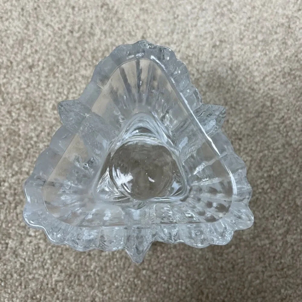 Enesco Glass Angels Candle Holder Votive 3 Sided In Box & Vanilla-scented Candle